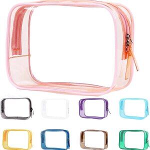 Clear Pouch Small, 6.6"x2.3"x4.7" Size TSA Approved Toiletry Bag, Travel Bags fo